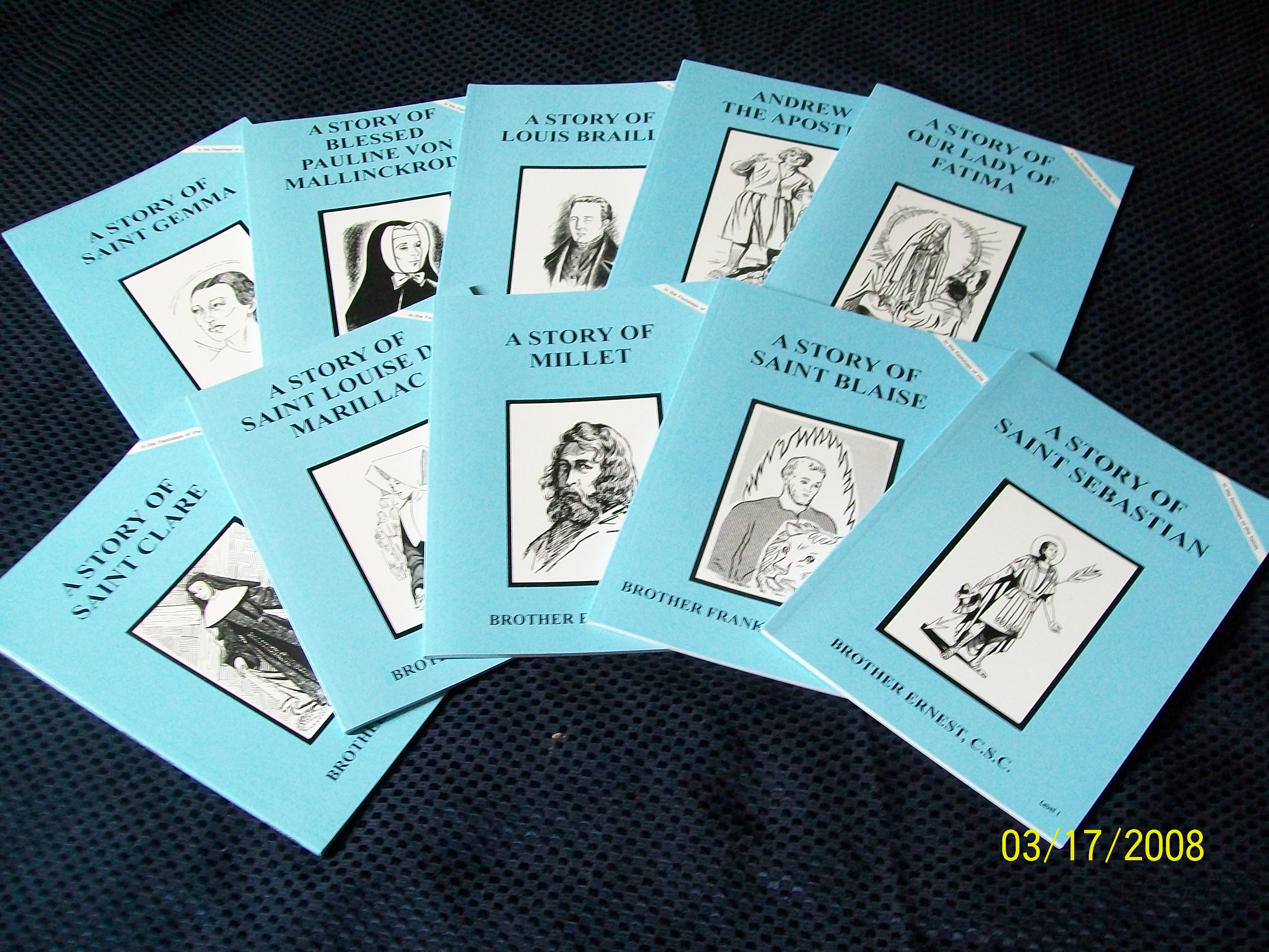Level 1 Set 3-A Story Of Millet, Our Lady Of Fatima, Blessed Pauline Von mallinckrodt, Louis Braille, Andrew The Apostle, St Blaise, St Clare, St Louise De Marillac, St Gemma, St Sebastian Image for Level 1 Set 3-A Story Of Millet, Our Lady Of Fatima, Blessed Pauline Von mallinckrodt, Louis Braille, Andrew The Apostle, St Blaise, St Clare, St Louise De Marillac, St Gemma, St Sebastian