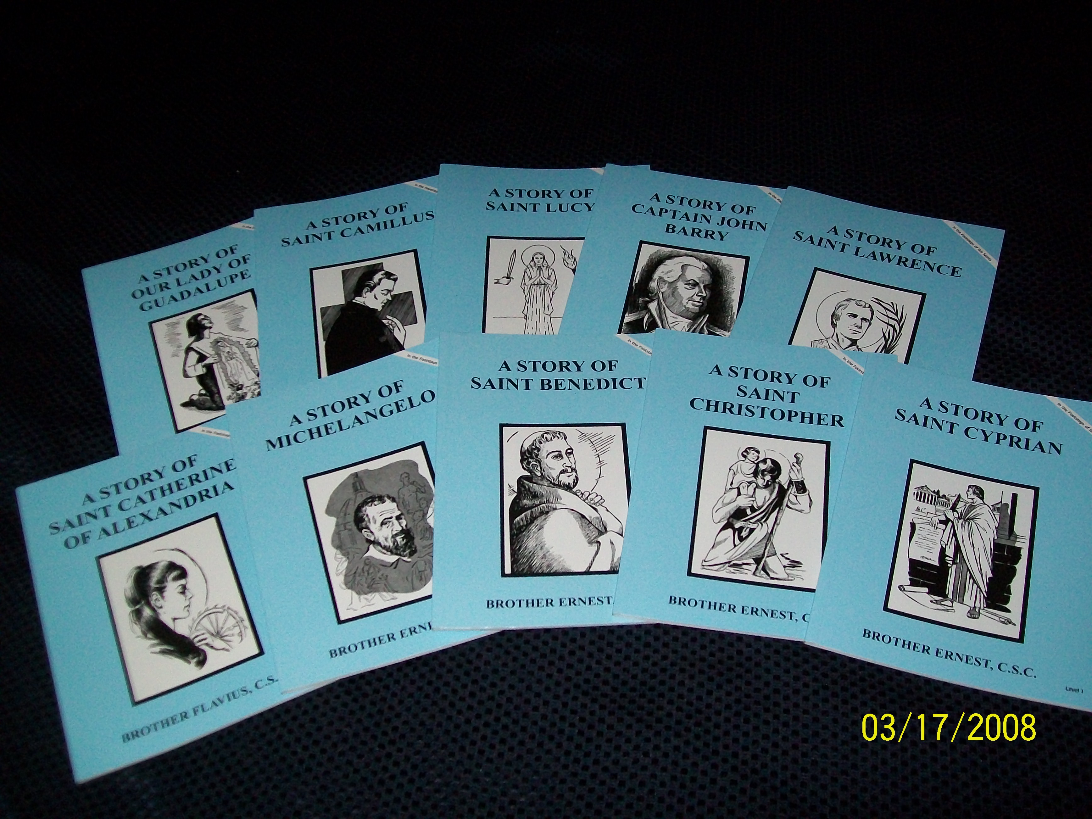 Image for Level 1 Set 5-A Story Of Saint Lucy, Michelangelo, Saint Camillus, Saint Lawrence, Saint Christopher, Saint Cyprian, Our Lady Of Guadalupe, Saint Benedict, Captain John Barry, Saint Catherine Of Alexandria